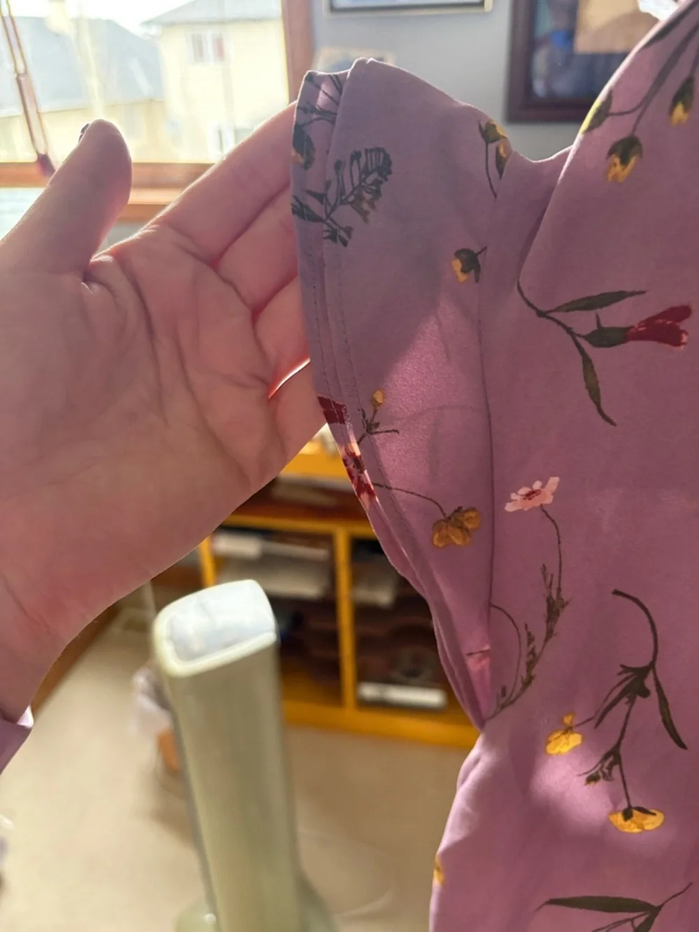 Denver Hayes Mauve Floral Button-Front Blouse - Picture 3 of 4